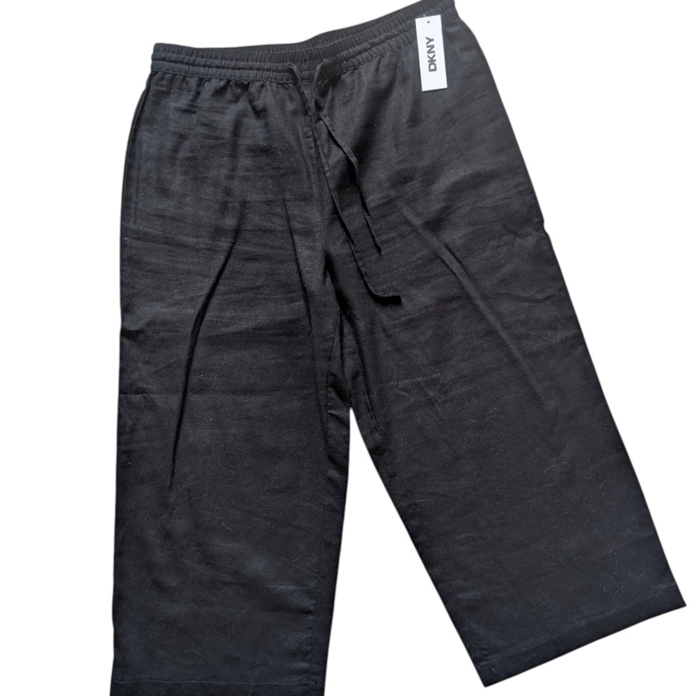 DKNY Black Womens Linen Pants